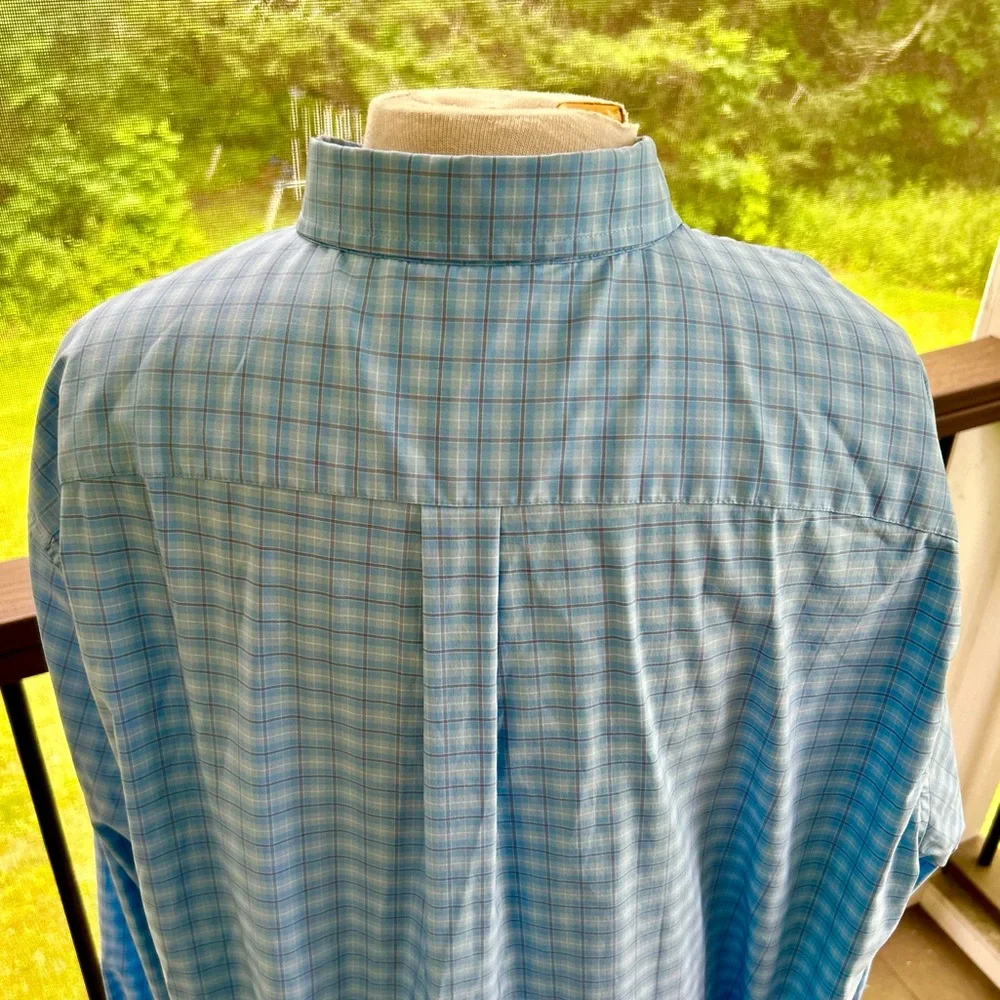 Vineyard Vines OTG Blue Size XL Shirt Plaid On The Go Button Down Performance